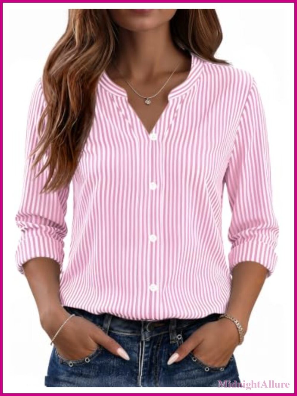 Women's Cotton Button Down Shirt Long Sleeve Casual Work Blouse